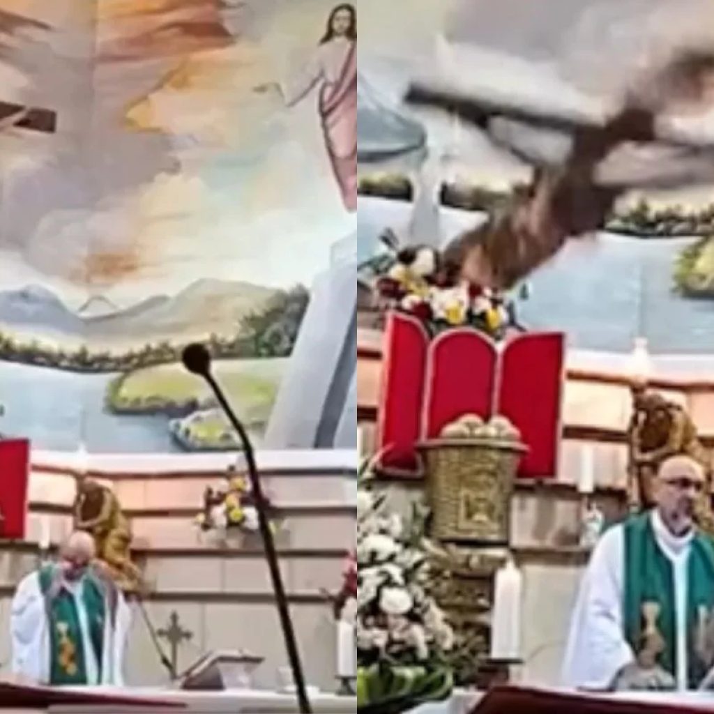 Padre morre após ser atingido por cruz durante missa