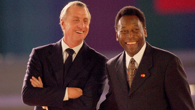 Cruyff e Pelé na cerimônia de sorteio da Copa de 2006