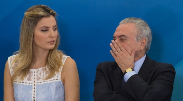 Marcela e o presidente Temer.