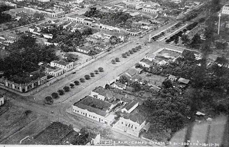 Vista aérea da cidade de Campo Grande em 1921
