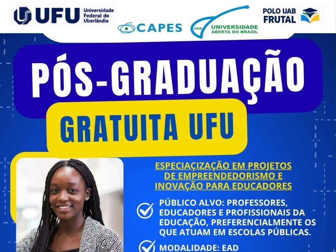 Prefeitura de Frutal divulga pós-graduação gratuita da UFU com 25 vagas para o Polo UAB