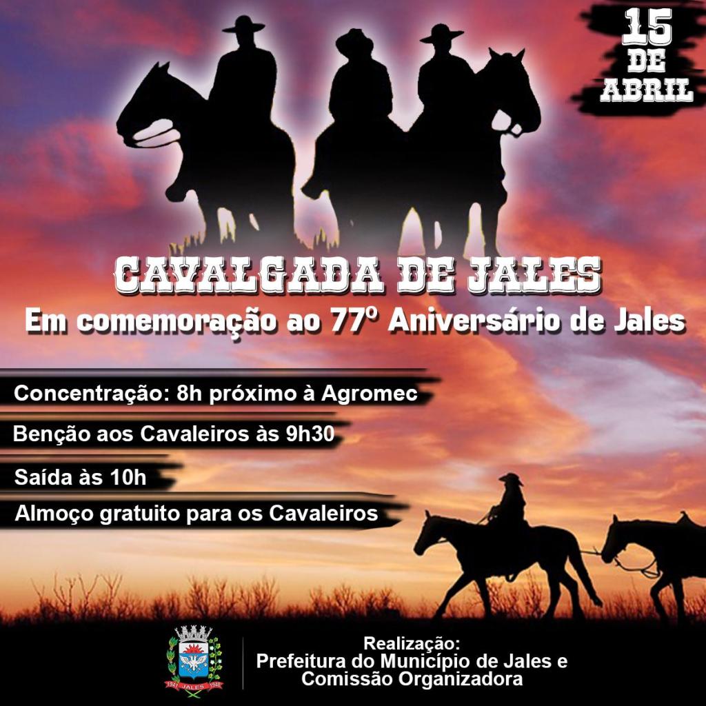 Cavalgada será realizada para celebrar o aniversário de Jales neste domingo