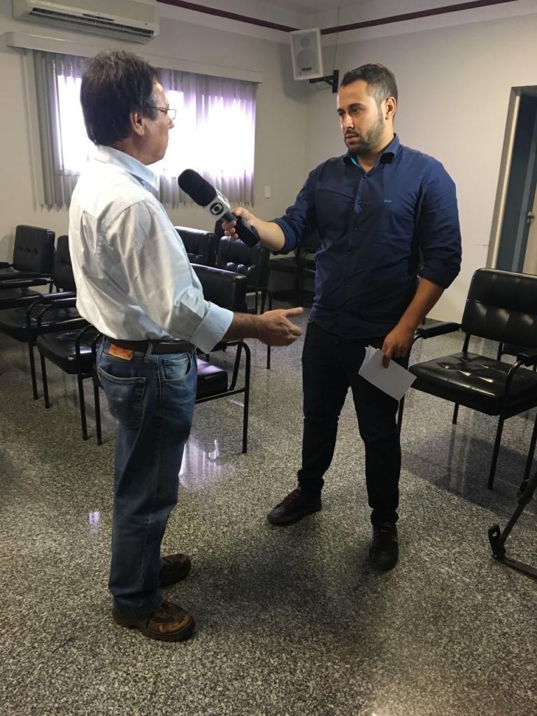 Laurentino Tonin Júnior respondeu algumas perguntas da TV Tem após a coletiva de imprensa