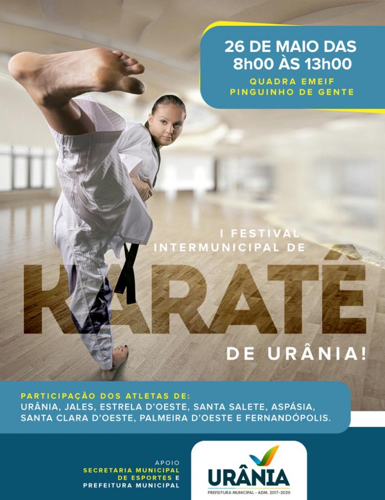 1º Festival Intermunicipal de Karatê de Urânia acontecerá no dia 26 de maio