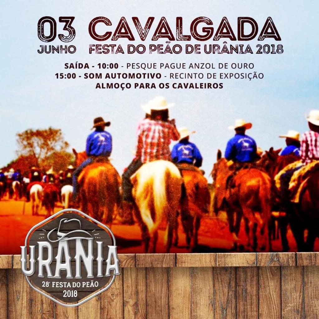 Urânia terá Cavalgada no dia 03 de junho em comemoração ao aniversário da cidade