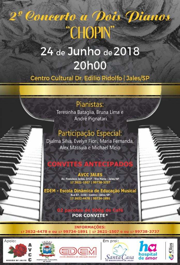 EDEM com parceria da AVCC promovem concerto em prol Hospital de Amor e Santa Casa de Jales