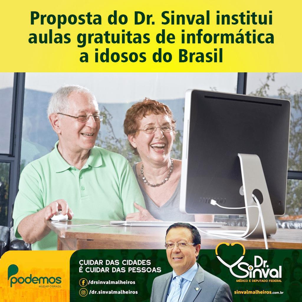 Proposta do Dr. Sinval institui aulas gratuitas de informática a idosos do Brasil