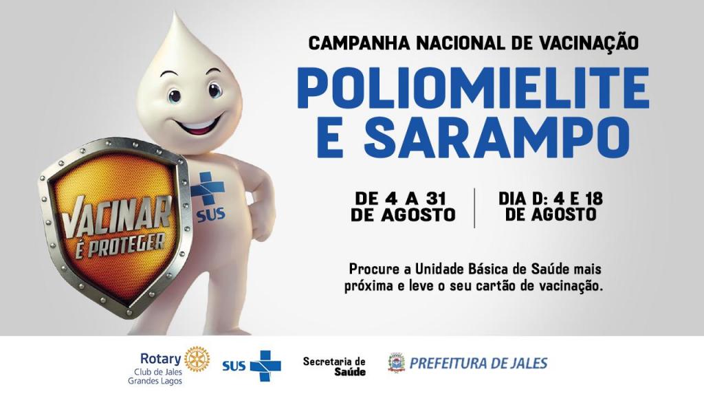 Secretaria de Saúde em parceria com o Rotary iniciam Campanha de Vacinação contra Pólio e Sarampo