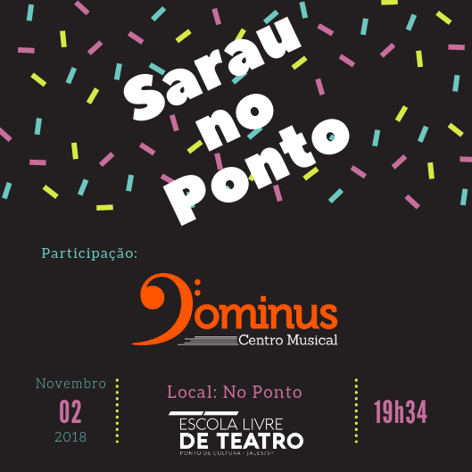 5ª edição do “Sarau no Ponto” será realizada dia 2 de novembro