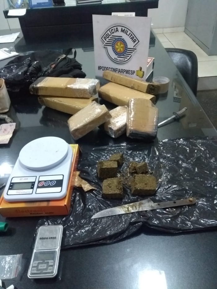 PM de Jales prende apreende mais de 5,5 kg de maconha