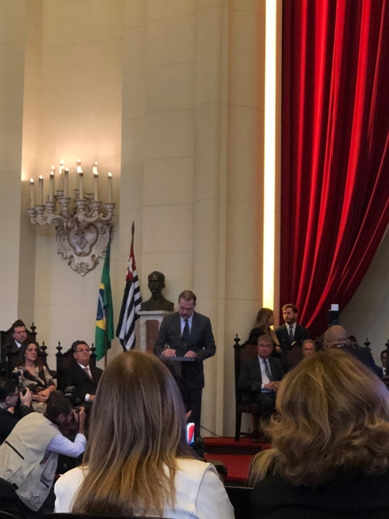 O ministro José Antonio Dias Toffoli no momento da assinatura do Pacto