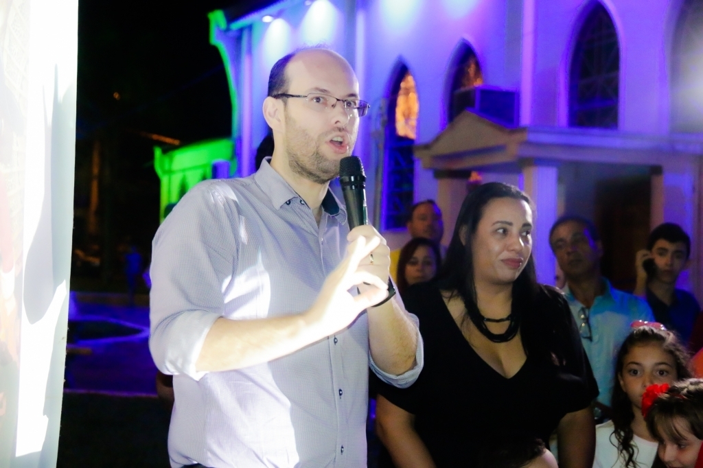 Prefeito Márcio e a esposa Andréa no Esquenta do Caça ao Tesouro