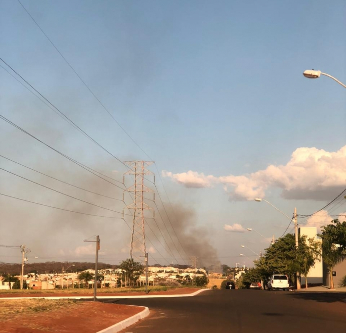 Incêndio atinge área verde no Distrito Industrial II em Jales