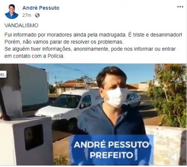 Prefeito de Fernandópolis fala sobre vandalismo em patrimônio público