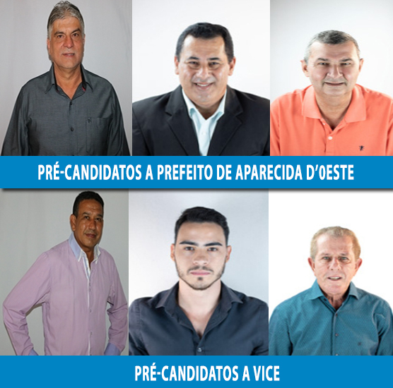 Respectivamente, do lado superior, Maercio, Adão e Izaías. Abaixo, seus vices: Zé Bonfim, Willis e Rossi