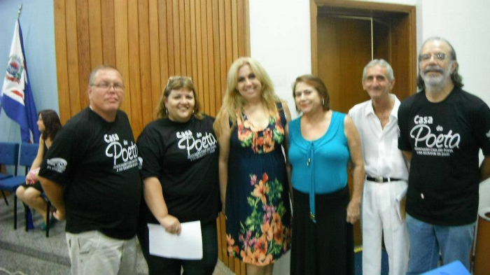 Wandisley Garcia com Sandro Rocco, Marilene Teubner, Sandra Helena Garcia, Fatinha Mussato e Celso Antônio dos Santos