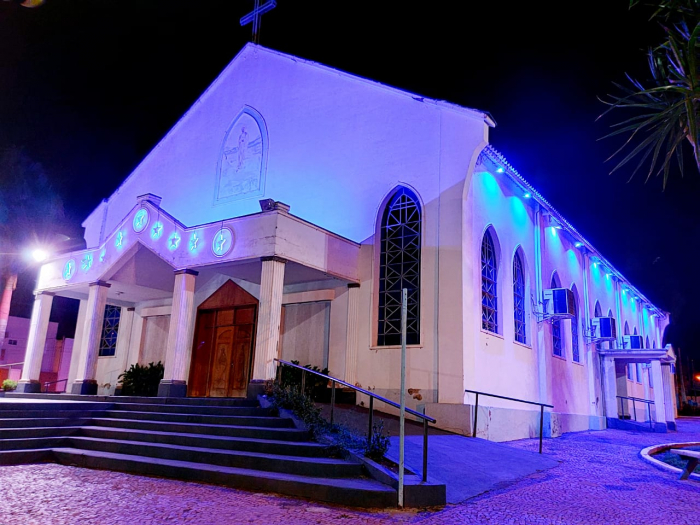 A Igreja São Benedito iluminada