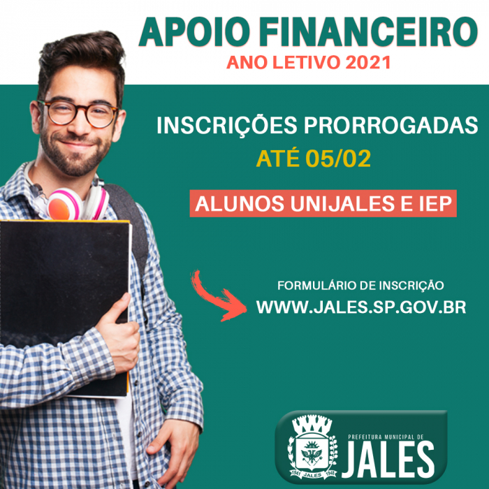Inscrições para o Apoio Financeiro aos estudantes de Jales foram prorrogadas até 05 de fevereiro
