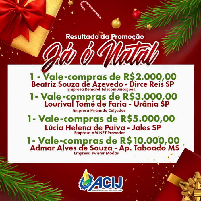 Maioria dos ganhadores da promoção Já é Natal é da região