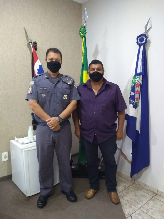Aspásia: prefeito Ivan recebe a visita de Comandante do Batalhão de Fernandópolis em seu gabinete