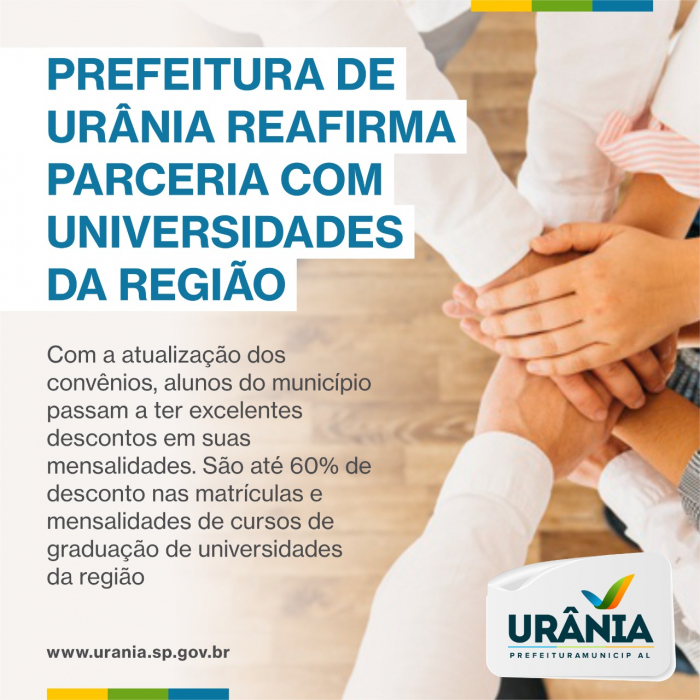 Prefeitura de Urânia reafirma parceria com universidades da região