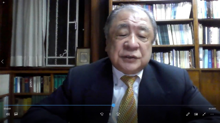 Professor da USP, Masato Ninomiya realizou sua palestra de forma on-line e falou sobre Direito Comparado: Direitos Sociais e Trabalhistas Brasil/Japão
