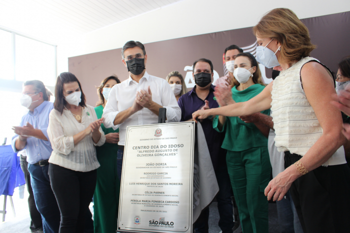 Vice-governador do Estado, Rodrigo Garcia, prefeito Luis Henrique e autoridades inauguram o Centro Dia do Idoso em Jales