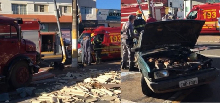 Acidente entre caminhão e carro deixa dois feridos em Fernandópolis