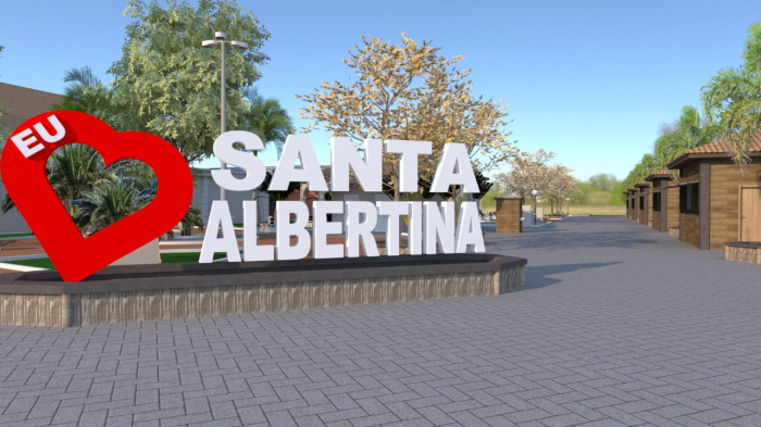 Santa Albertina terá construção de calçadão e quiosques no centro da cidade