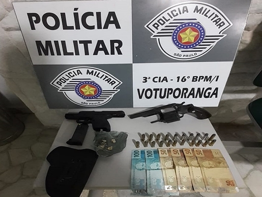 Votuporanga: dois homens e uma mulher são presos com armas e drogas