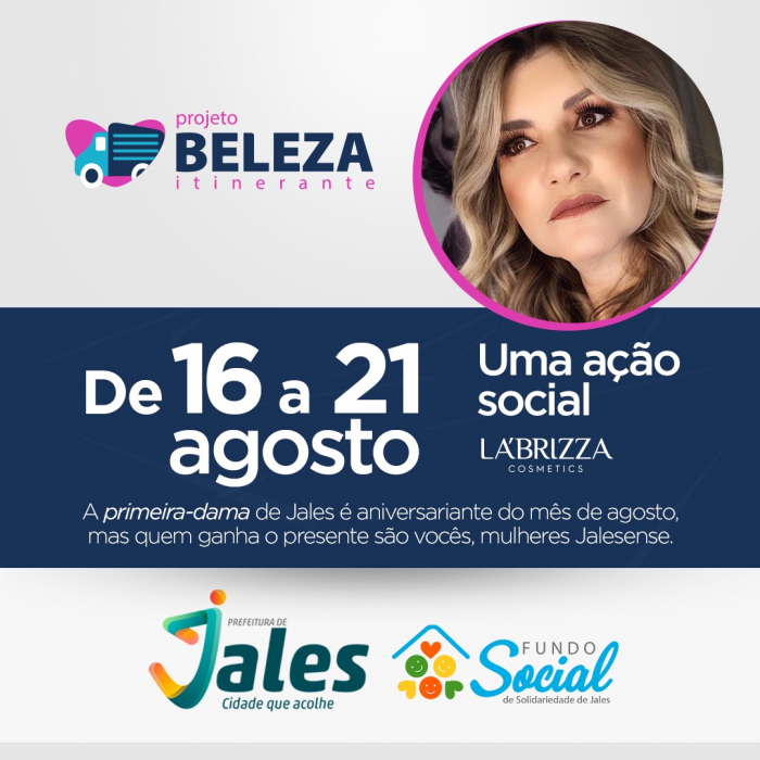 O salão itinerante da LA’BRIZZA Cosmetics estará em Jales de 16 a 21 de agosto