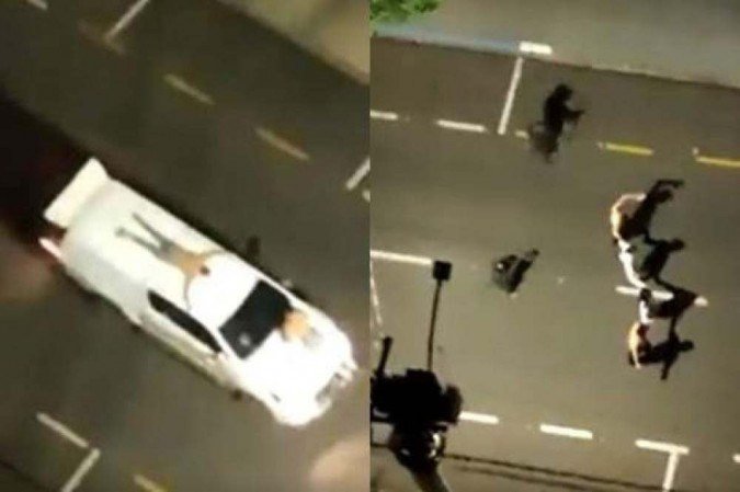Imagens gravadas por internautas mostraram a crueldade dos criminosos ao usar pessoas como escudo