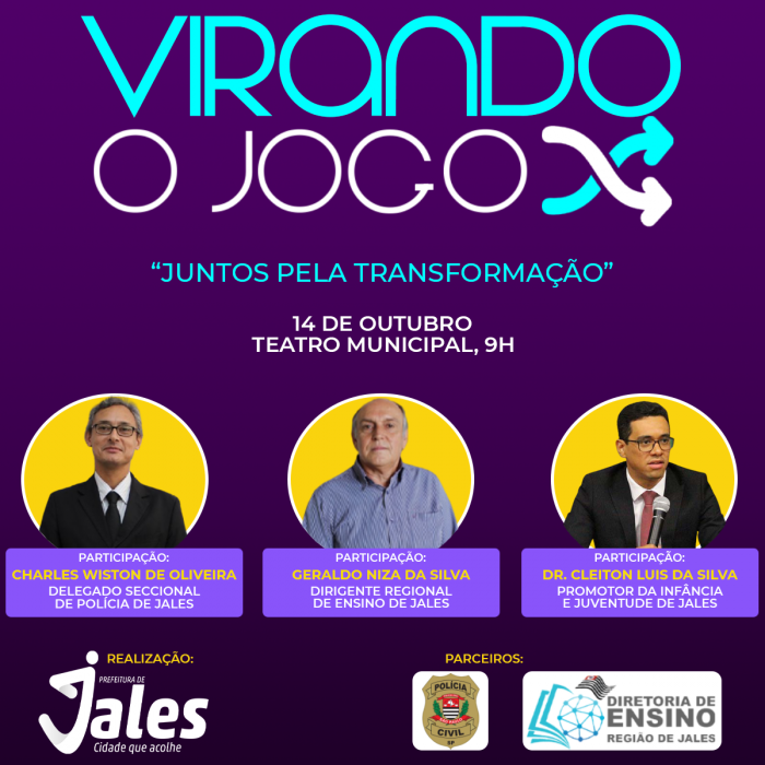 Lançamento do projeto “Virando o Jogo – Juntos pela Transformação” será no dia 14 de outubro