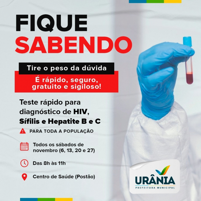 Secretaria de Saúde de Urânia realiza Campanha Fique Sabendo 2021