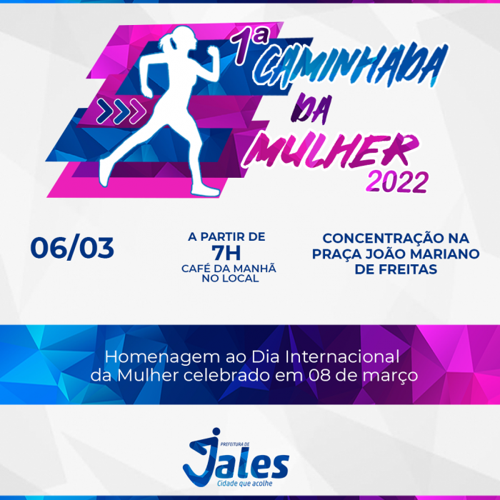 Prefeitura de Jales vai realizar 1ª Caminhada da Mulher em comemoração ao Dia Internacional da Mulher