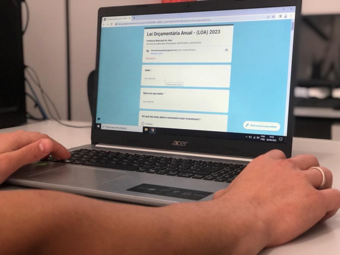 Prefeitura disponibiliza questionário online para elaboração da LOA 2023