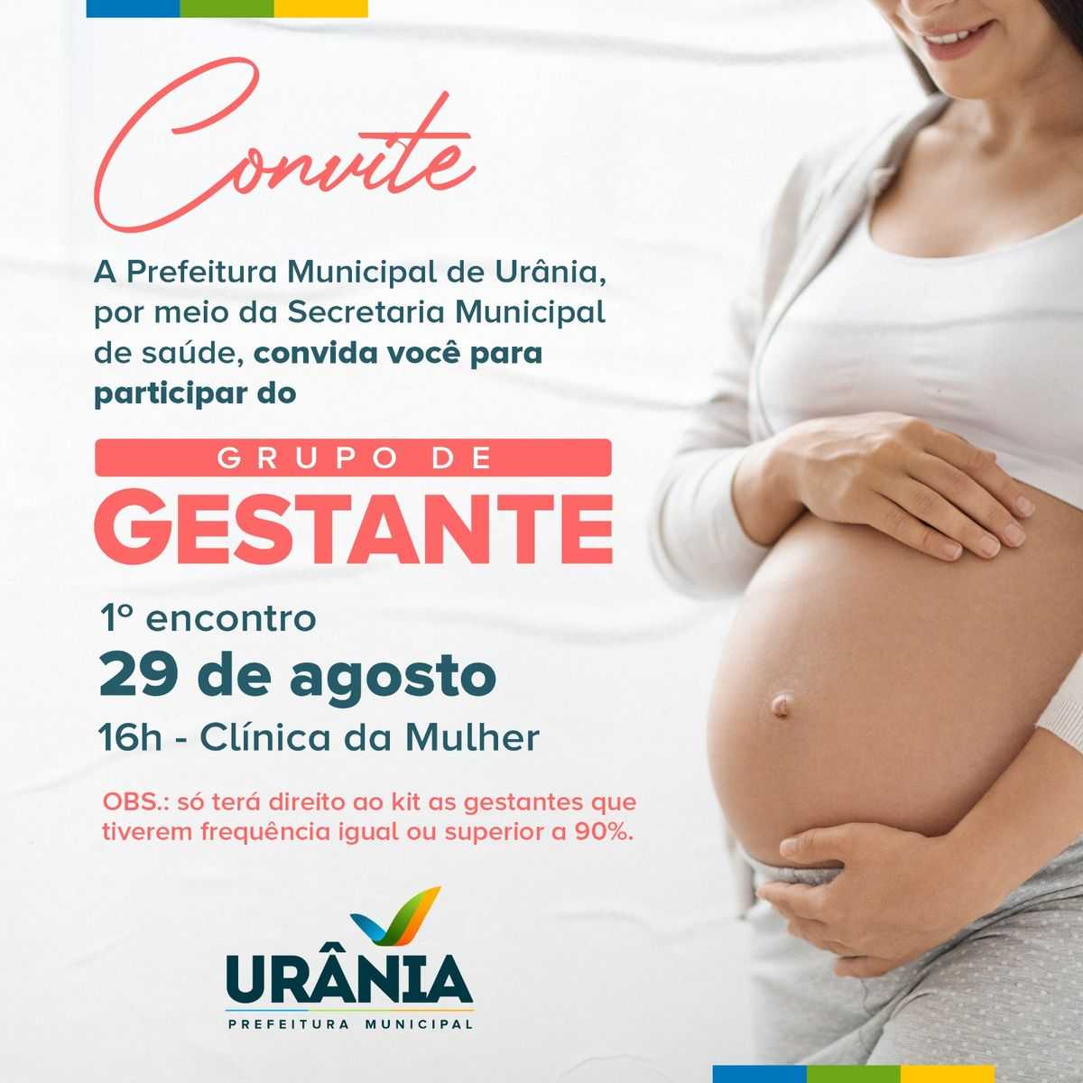 Grupo de Gestante começa dia 29 de agosto em Urânia