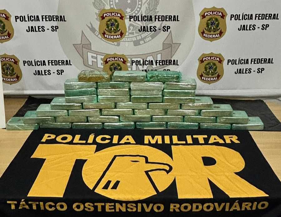 Operação conjunta entre Polícia Federal, TOR e Ficco/SP apreende 42 kg de cocaína em Nhandeara