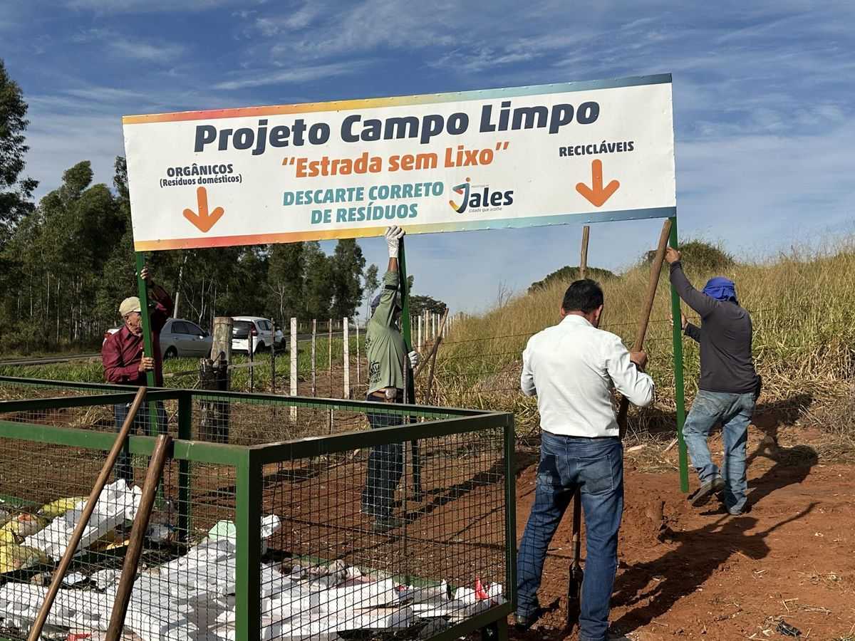 Jales lança Projeto Campo Mais Limpo e instala 11 pontos de descarte de lixo doméstico e reciclável na zona rural